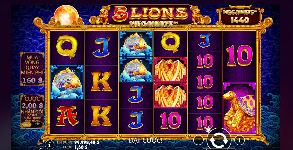 Cách chơi game slot nổ hũ 5 Lions Tobet88 an toàn